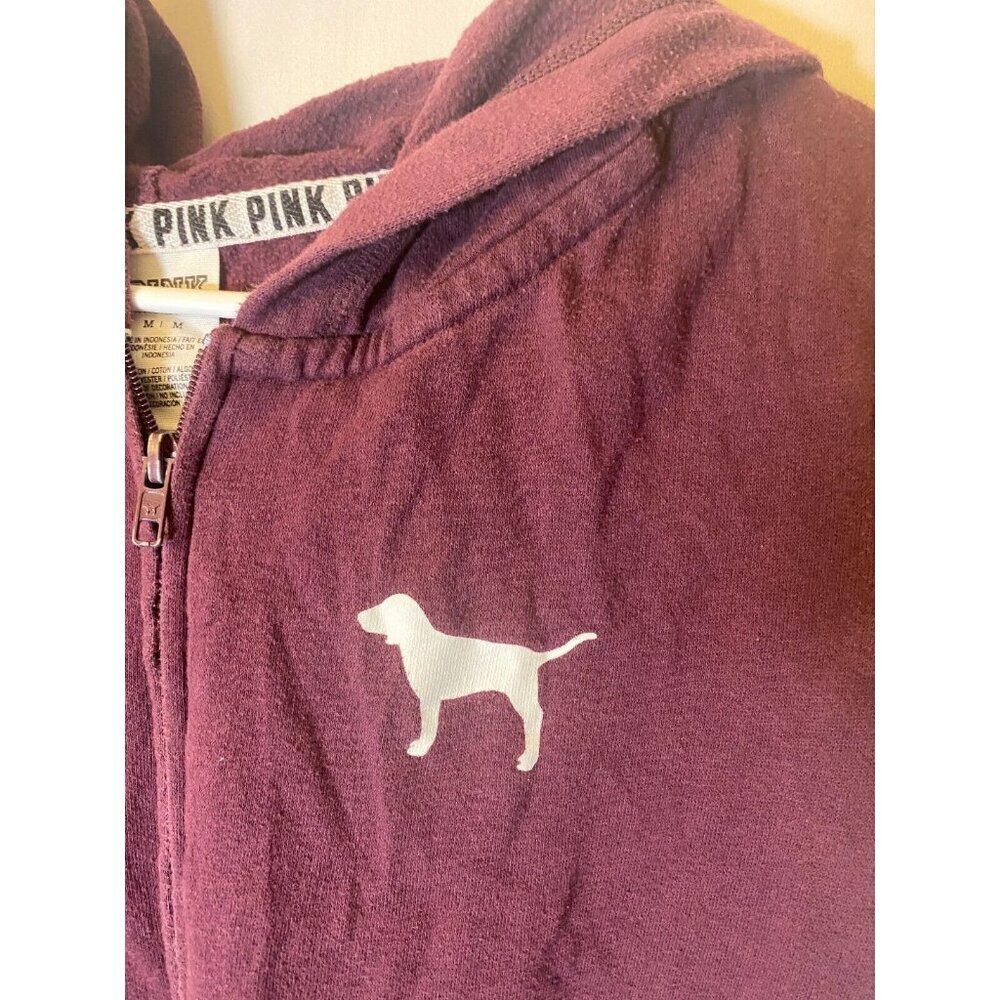 Vintage Victoria's Secret Pink Dog Hoodie Sweatshirt Women's Medium Purple‎ - Picture 2 of 3